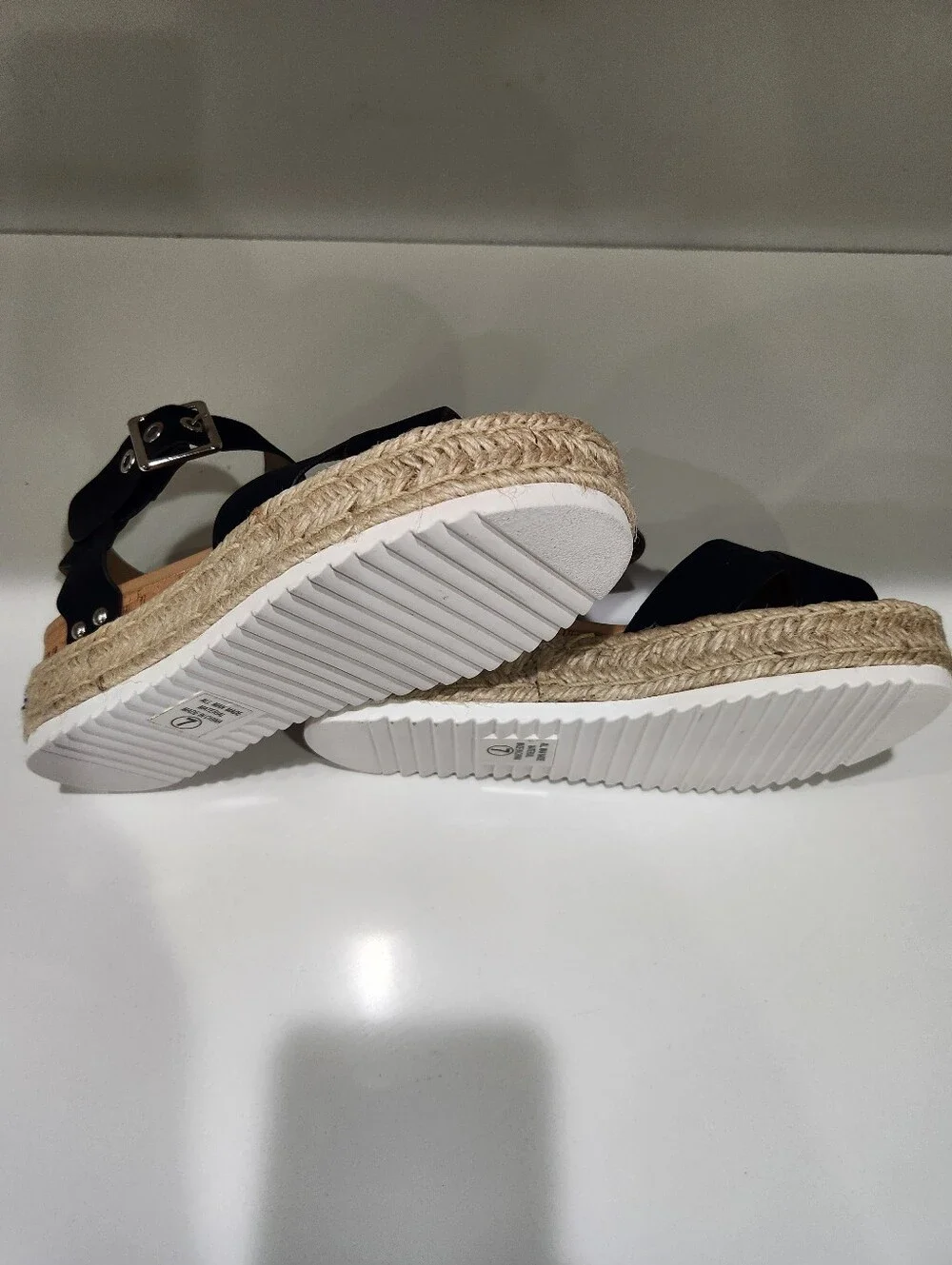 Soda Platform Espadrille Sandals with Buckle